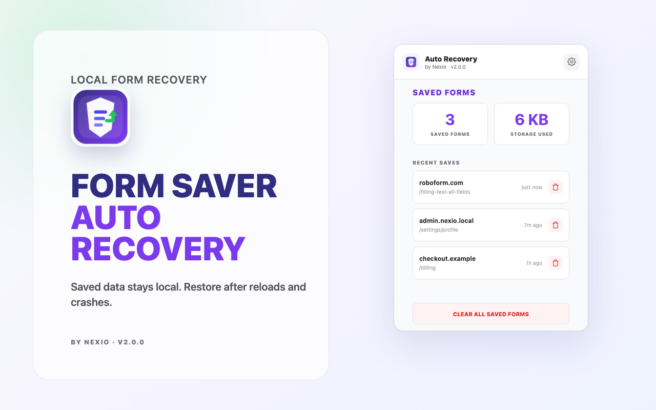 Milio Auth Recovery Popup